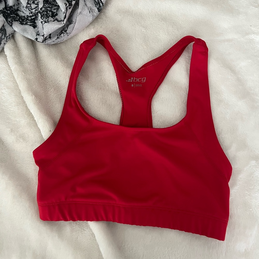 Red BCG sports bra